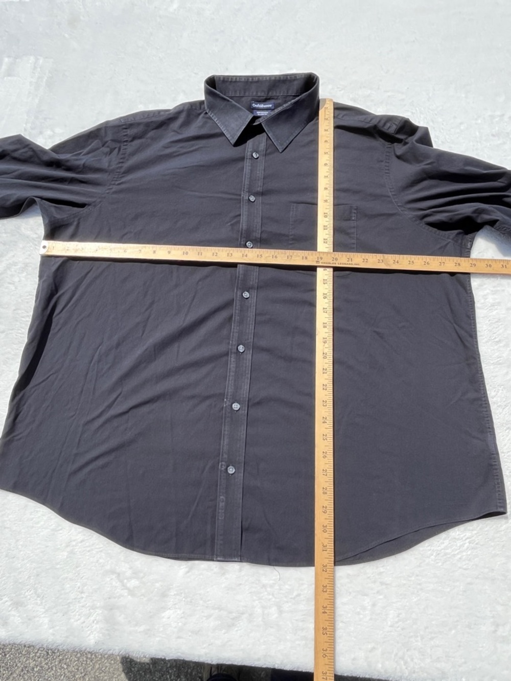 Croft & Barrow Men’s Black Button Down Dress Shirt 20 34/35 Classic Fit - Picture 7 of 13